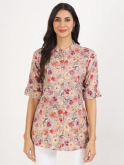 Eshani Pink Floral Printed Rayon Top