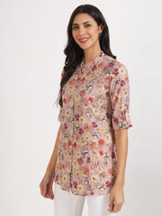 Eshani Pink Floral Printed Rayon Top