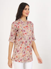 Eshani Pink Floral Printed Rayon Top