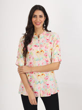 Eshani Green Floral Printed Rayon Top