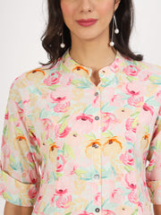 Eshani Green Floral Printed Rayon Top