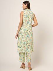 ESHANI Cream Printed Rayon Fabric Straight Kurta
