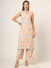 ESHANI Pink Printed Rayon Fabric Straight Kurta