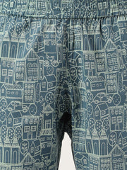 Eshani Teal Blue Printed Loungewear/Nightwear - Eshani world