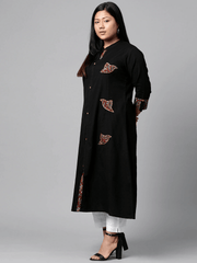 Plus SIze Sequin Work Black Kurta - Eshani world