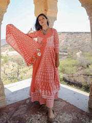 Eshani Women's Cotton Layered & Tiered Kurta - divenaworld.com