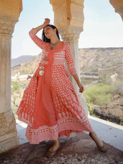 Eshani Women's Cotton Layered & Tiered Kurta - divenaworld.com