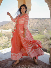 Eshani Women's Cotton Layered & Tiered Kurta - divenaworld.com