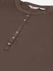 Eshani Brown Cotton Straight Kurti - Eshani world