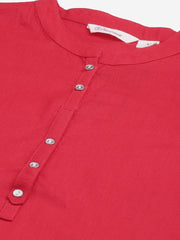 Eshani Red Cotton Straight Kurti - Eshani world