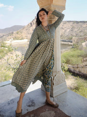 Eshani Block Print Mulmul Kurta - divenaworld.com