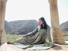 Eshani Block Print Mulmul Kurta - divenaworld.com