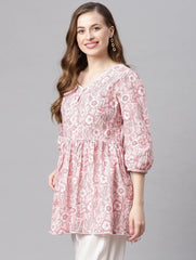 Eshani baby pink Cotton Peplum Top - Eshani world