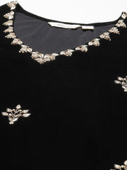 Eshani Black Velvet hand work Kurta pant With Net Dupatta set