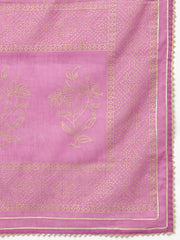 Eshani Purple Foil Print Cotton Sharara Set with Dupatta - Eshani world