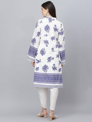 Eshani White Floral Printed Straight Kurta With tulip pant - Eshani world