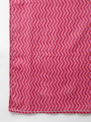 Eshani Magenta Floral Cotton Anarkali Kurta Pant Set with Dupatta - Eshani world