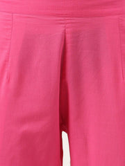 Eshani Pink Solid Anarkali Kurta Pant set with Dupatta - Eshani world