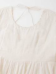 Eshani Off White Shree Ram Buta Cotton Layered Anarkali Kurta, Trouser With Dupatta