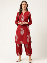 Eshani Maroon Paisley Print Cotton Co-ord Set