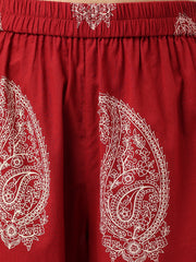 Eshani Maroon Paisley Print Cotton Co-ord Set