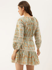 Eshani Sky Blue Floral Dress