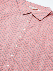 Eshani Baby Pink Block Printed Casual Women Shirts - Eshani world