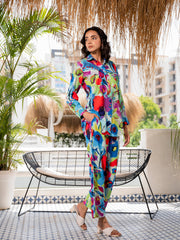 Eshani Multi Floral Printed Rayon Co-ord set for Women