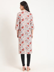 ESHANI Multicolour Floral Print Rayon Fabric Straight Kurta