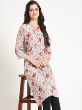 ESHANI Multicolour Floral Print Rayon Fabric Straight Kurta