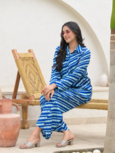 ESHANI Blue Stripes Shirt With Trousers Co-Ords