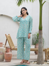 ESHANI Green Embroidered V-Neck Top With Trousers Co-Ords