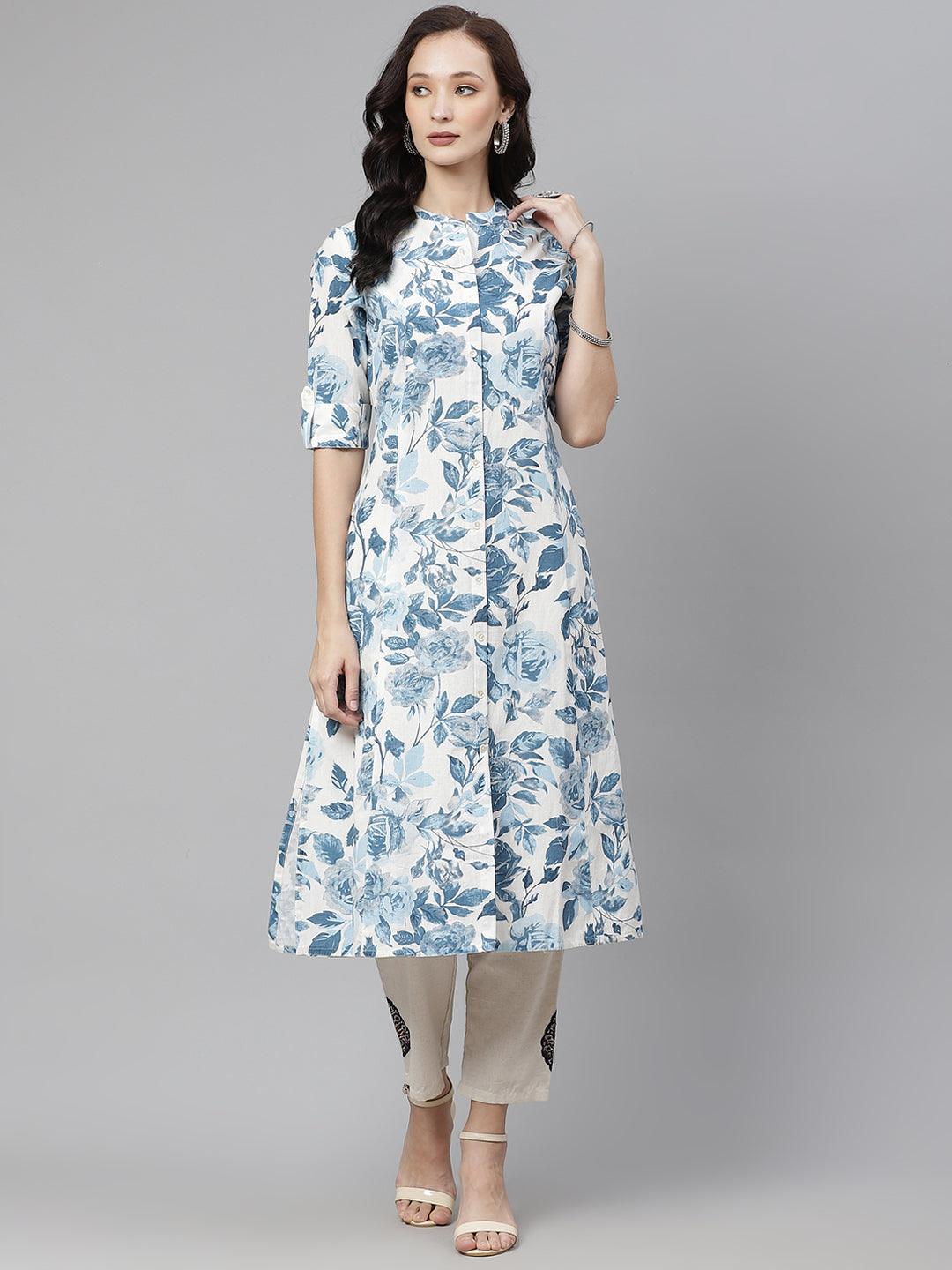 Eshani Floral Print Cotton Kurta - Eshani world