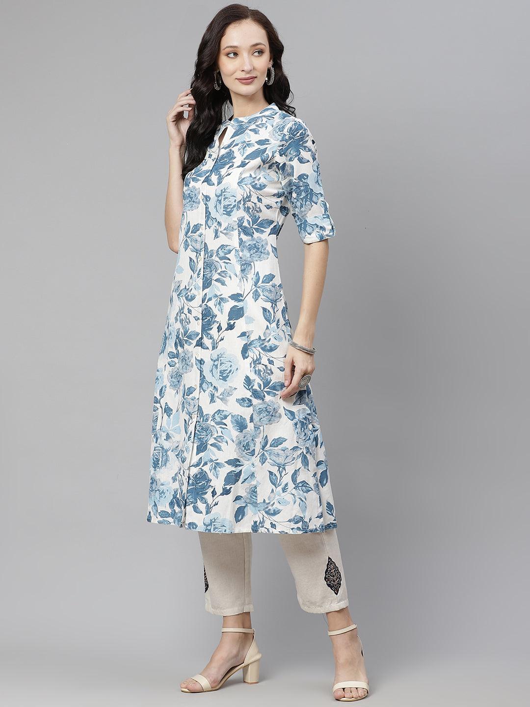 Eshani Floral Print Cotton Kurta - Eshani world