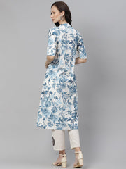 Eshani Floral Print Cotton Kurta - Eshani world