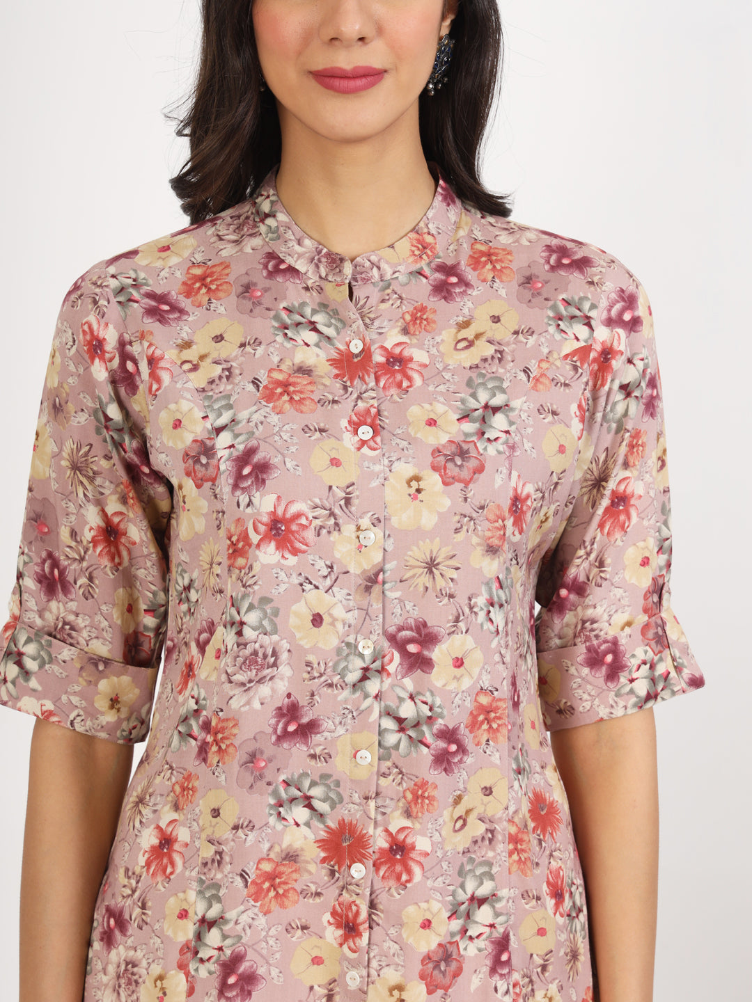 Eshani Pink Floral Printed Rayon Top