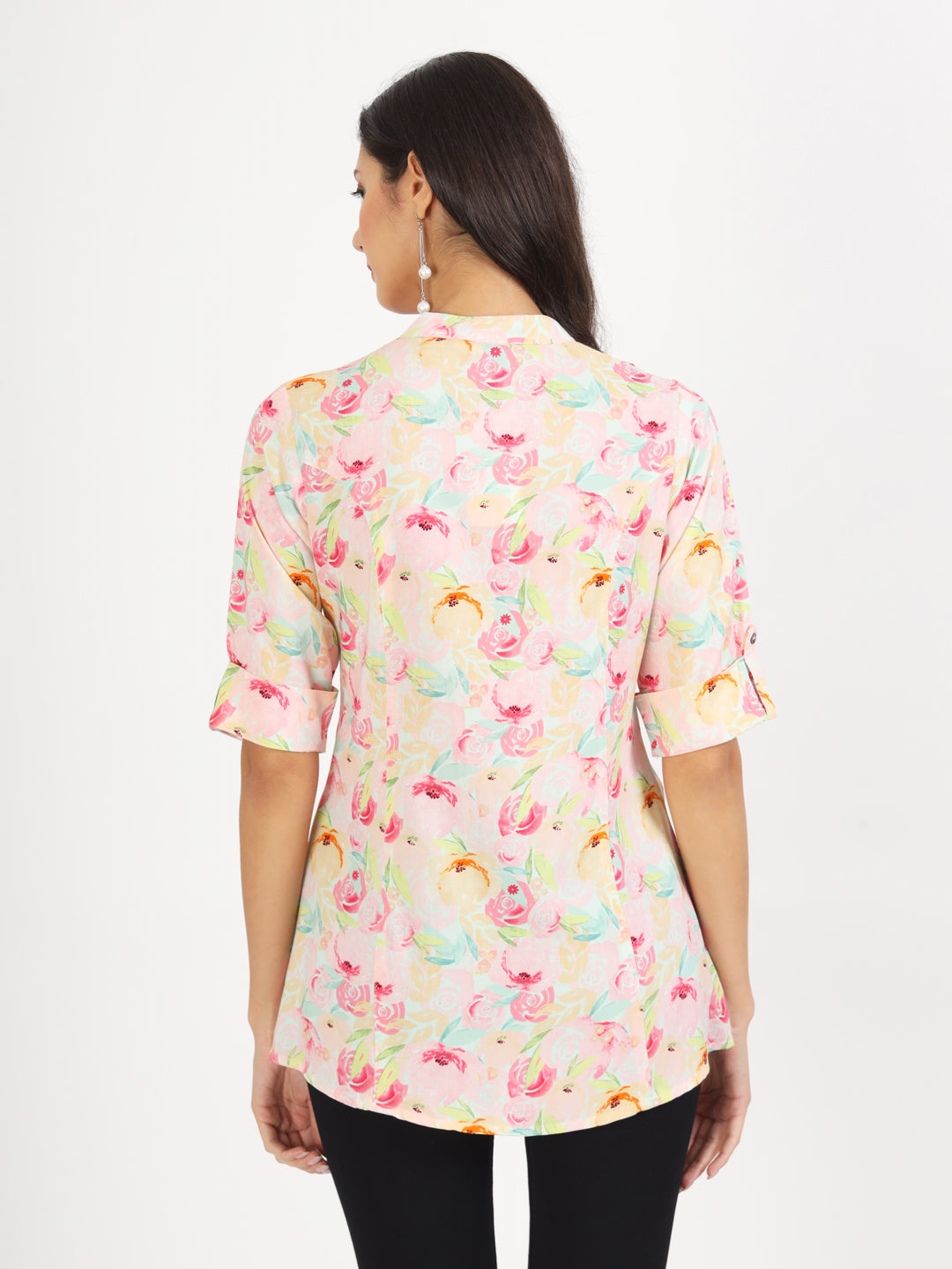 Eshani Green Floral Printed Rayon Top