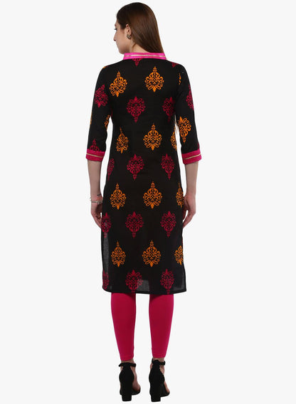 Eshani Printed Black cotton Kurti - Eshani world