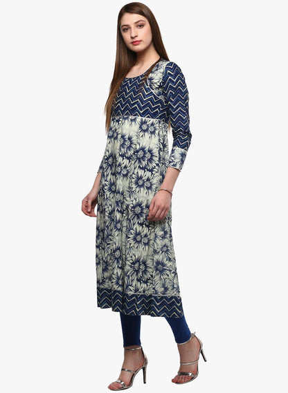 Eshani Indigo Printed Anarkali - Eshani world