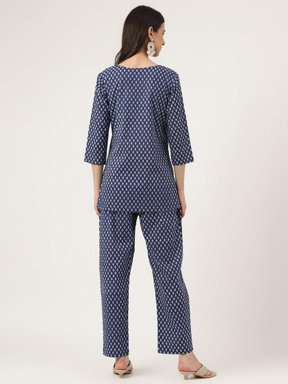 Eshani Blue Printed Loungewear/Nightwear - Eshani world