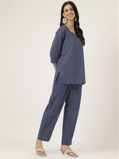 Eshani Blue Printed Loungewear/Nightwear - Eshani world