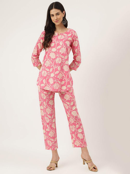 Eshani Pink Printed Loungewear/Nightwear - Eshani world