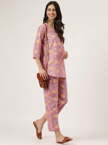 Eshani Dark Pink Printed Loungewear/Nightwear - Eshani world