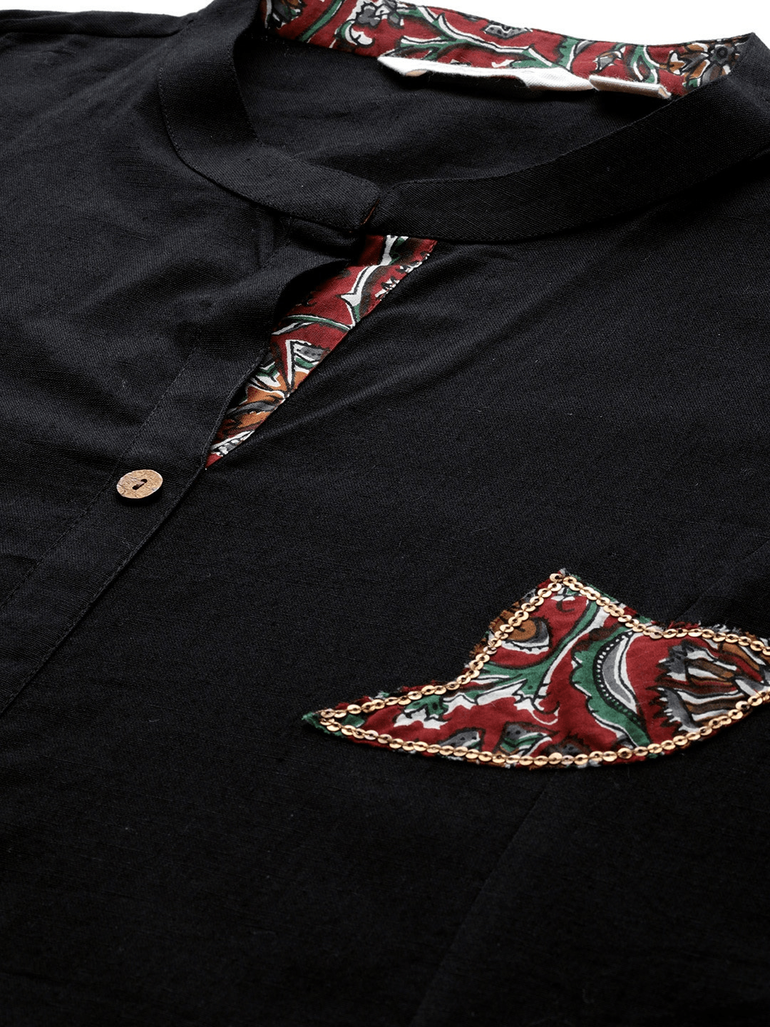 Plus SIze Sequin Work Black Kurta - Eshani world