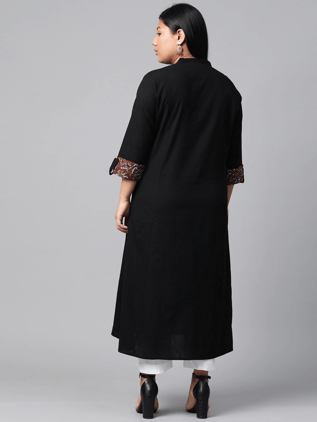 Plus SIze Sequin Work Black Kurta - Eshani world