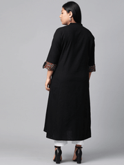 Plus SIze Sequin Work Black Kurta - Eshani world