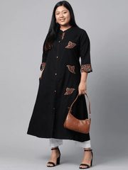 Plus SIze Sequin Work Black Kurta - Eshani world