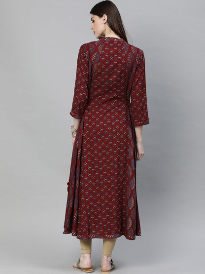 Eshani Maroon Rayon Kurta - Eshani world