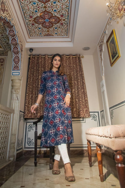 Eshani A-Line Printed Rayon Kurta - divenaworld.com