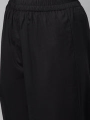 Eshani Maroon Cotton Straight Kurta Hem Cuffed Pant set - Eshani world